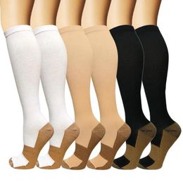 Men's Socks Unisex Copper Compression Socks Women Men Anti Fatigue Pain Relief Knee High Stockings