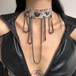 Pendant Necklaces Bohemian Leather Chains Necklace Women Korean Punk Charms Grunge Rock Jewelry Fringe Fashion Accessories