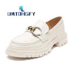 shoes Genuel Leather Daily Women's Loafers 2023 Spring Summer Footwear Designer Heels Sneakers Party Shoes Office Ladies Girls Student