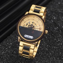 Socks Bobo Bird Mechanical Male Watch Automatic Stainless Steel and Wooden Band Business Clock Montre Homme Custom Dropshipping