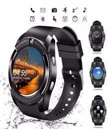 New Smart Watch V8 Men Bluetooth Sport Watches Women Ladies Rel Smartwatch with Camera Sim Card Slot Android Phone PK DZ09 Y1 A1 Re19681037017