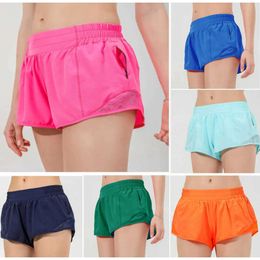 2024 lululemenI Designers Womens Yoga Shorts Fit Zipper Pocket High Rise Quick Dry Womens Train Short Loose Style Breathable Gym High Sports Fashion 555gggg