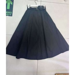 Luxurious Women Skirt Clothing for Ladies Summer High Quality Triangle Sign Decoration Big Swing Long Fashion Overskirt