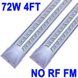 4Ft Led Shop Lights,4 Feet 48'' V Shape Integrated LED Tube Light,72W 72000lm Clear Cover Linkable Surface Mount Lamp,Replace T8 T10 T12 Fluorescent Light crestech