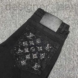 Herrenjeans für Herren, Designer-Jeans mit schwarzem Aufdruck, trendige 24SS-Sommer-Neuheiten, koreanische Version, schmal geschnittene Hosen mit kleinem Bein