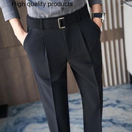 Men's Suits 2024 Autumn Suit Pants For Men Korean Streetwear Fashion Loose Straight High Rise Casual Trousers Plus Size 28-36