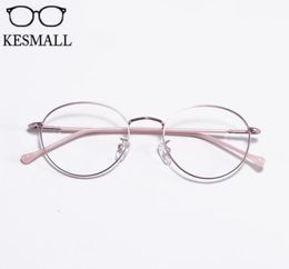 KESMALL Women Metal Glasses Frame Men Optical Eyeglasses Frames Round Shape Eyewear Prescription Myopia Glasses Frames YJ12534974399