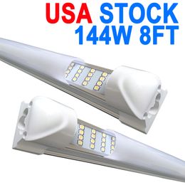 8 Foot led shop lights 144W 96inch 144000 LM LED Under Cabinet Light, T8 Integrated Tubes Light Fixture for Utility 8Ft Shop Lights Ceiling Lighting Garages crestech