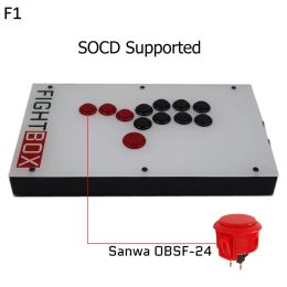 Joysticks FightBox F1 All Buttons Hitbox Style Arcade Joystick Fight Stick Game Controller For PS4/PS3/PC Sanwa OBSF24 30 White