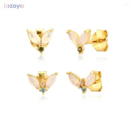 Stud Earrings Lozoya 925 Sterling Silver Gold Jewellery Tiny Fashion Opals Ovals Earring Piercing Fine Jewels For Rock Punk Clips