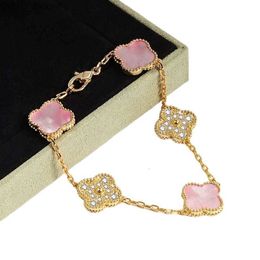 Jewelry Clef Bracelet Designer Women Original Quality Clover Womens Bracelet Chain Links Chains Braclet Luxury Fashion 240228