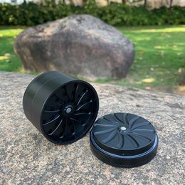 63MM Height 4 Piece Groove Grinder grinding With Honeypuff Logo Aluminum Herb Grinder with Gift Box Metal Tobacco Grinder For Herb