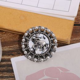 New Alphabet Elephant Rabbit Brooch Female Pearl Animal Clothing Accessories Pin Accessories