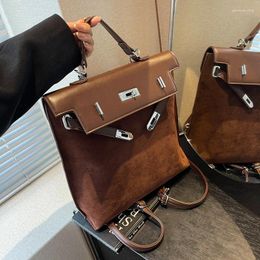 School Bags Autumn/Winter Fashion Deerskin Velvet Personalised Buckle Backpack Women's Bag