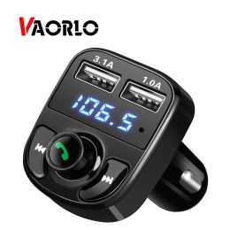 Player VAORLO Bluetooth Car Kit Fm Transmitter MP3 Player Handsfree Call Quick Charge 3.0 Dual USB Support TF Music Playing For Car