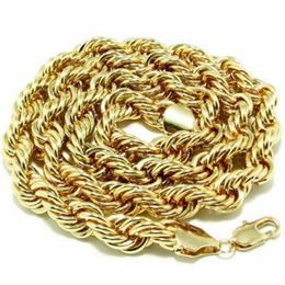 18K Gold chain necklace Metal 10mm thick 90cm long chain necklace242f