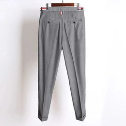 Men's Trousers tweed Suit Pants Male Classic Office Gentleman Grey Business Slim Fit Casual Long Pant Men Male Clothing 240220