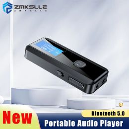 Speakers ZMKSLLE Bluetooth 5.0 Receiver Transmitter 2 In 1 Audio Adapter MP3 Remote Control with LCD Display for Computer TV Speaker