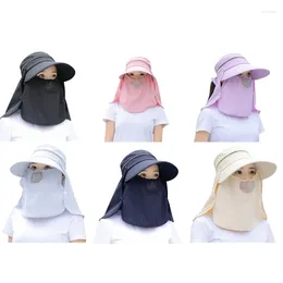 Wide Brim Hats Soft Fisherman Cap Women Face Mask Sun Hat Visor-Hat Summer Sports Headgear Dropship