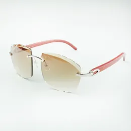 Direct sales newest high-end cutting lens sunglasses 4189706-A original natural wooden sticks size 58-18-135 mm