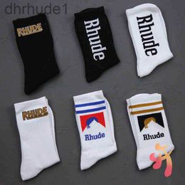 Mens Rhude Sock luxury antibacterial breathable sports socks High Quality Simple Letter Cotton European American Street Trend Socks Women Socks Rhude Couple Socks