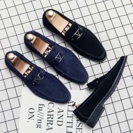 Dress Shoes Arrivals Men Loafers Flock Business Male Flats Comfortable Slip-on Driving Handmade Size 38-48