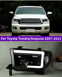 Car Lights for Toyota Tundra/Sequoia 2007-2013 Refit Led Daytime Running Light Turn Signal Headlamp Assembly