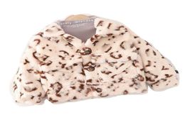 Winter Boys Girls faux fur coat kids leopard lapel long sleeve outwear children printed plush thicken warm clothes A80586951580