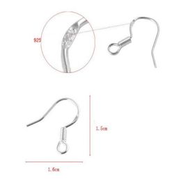 Sterling 925 Silver Earring Findings Fishwire Hooks Ear Wire Hook French HOOKS Jewelry DIY 15mm fish Hook Mark 925218C