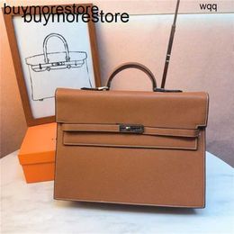 Handmade Business briefcase 38cm Genuine Leather Men Briefcase Genuine pure Heyi for and women Handheld Casual handle a4 paper file