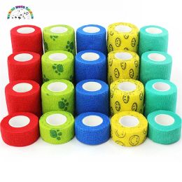 Accessories 10PCS Dog Cat Bandage Medical Elastic Bandage Pet Vet Wrap Waterproof Colourful Self Adherent Finger Joint Wrap Injury Tape