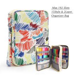 Markers 192 Slots Large Capacity Pencil Bag Case Organizer Cosmetic Bag For Colored Pencil Watercolor Pen Markers Gel Pens Great Gifts