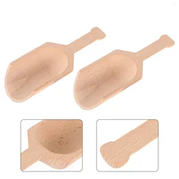 Dinnerware Sets 2Pcs Premium Wooden Spoons Household Bath Salt Tea Shop Leaf Scoops