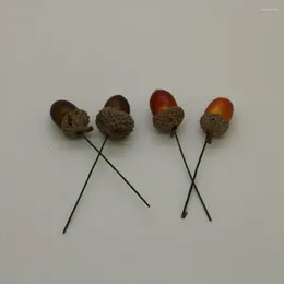 Decorative Flowers 20 Pcs Simulation Acorns Nuts Ornament Artificial Ornaments Christmas Decorations