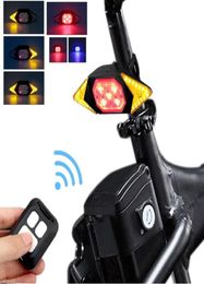 Cycling Taillight LED Bicycle Indicator Bike Rear Tail Turn Signal Wireless Remote USB Charge Rainproof Safety Warning Lamp Bicycl4242271