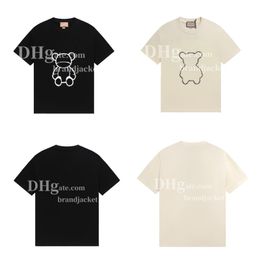 Luxury Men Tops Cartoon Bear Printed T shirt Simple Casual Dressing Apparel Tees For Lovers