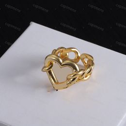 Heart Fashion Designer Retro Hip Hop Ring For Mens Women Lovers Gold Jewellery Shaped Open Rings Love Jewlery Cyd24022307 s