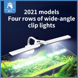 Aquariums 110240V Fish Tank Aquarium Clip Damp Grass Tank Sea Water LED Lighting Mini Timer Clip Light Four Rows Wide Angle Clip Light