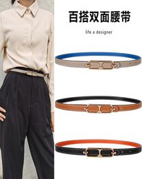 Thin Belt Women039s Doublesided Decoration with Dress Versatile Jeans h Small Summer White Waist Seal Fashion271d4626073