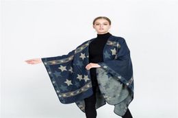 Fashion New Autumn and Winter 2018 Multicoloured Geometric Women Scarf Imitation Cashmere Pashmina Cloak Keep Warm Coat Shawl2708995