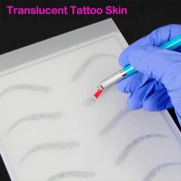 Dresses 10pcs Dual Side Blank Tattoo Practise Skin Translucent Permanent Makeup Eyebrow Lips Skin Sheet for Needle Hine