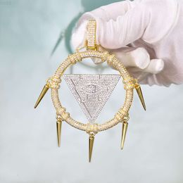 Personality Trend Hip Hop Mens Pendant 925 Sterling Silver Gold Plated Set Vvs Moissanite Diamond Custom Jewellery Pendant