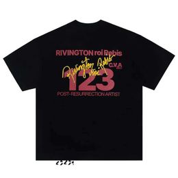 Men's T-shirts High Street Simple Letter RRR123 Style Printed T-shirt Men Women Loose Hip Hop Summer Short Sleeve Tee J240228 303