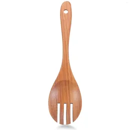 Forks Salad Acacia Fork Serving Spoon Kitchen Server Log Utensil Wooden Servers Home Supplies