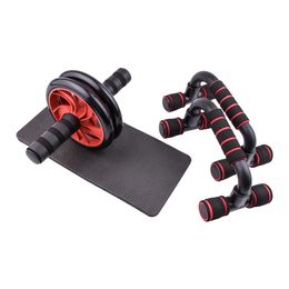 Muscle Trainer AB Power Wheels Roller Machine Push-up Bar Stand Exercise Rack Workout Home Gym Fitness Equipment Abdominal 240227