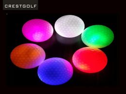 GOLDBALL Night Golf Balls Hitting Ultra Bright Glow Golf Ball LED Ball Two Layer Golf Practise Balls1298823