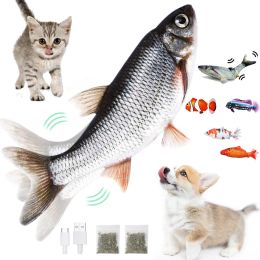 Toys Flopping Fish Toy for Dogs Electric Moving Realistic Wiggle Fish Catnip Cat Toys Automatic Pet Chew Toys For Small Medium Dogs