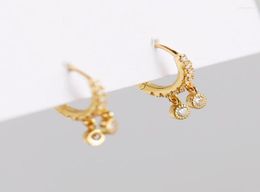 Hoop Earrings 100 925 Silver Small Round Gold Color Golden Bell Shape Zirconia Earring Ear For Women Pendientes Geometric Ring 201825081