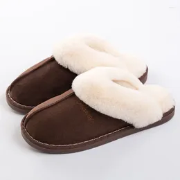 Sandals Men Slippers Womens Slip On Faux Fur Warm Winter Mules Fluffy Suede Comfy Cozy Scuff Shearling Size 36-47