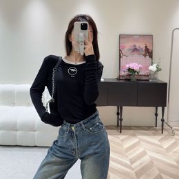 New long-sleeved color matching long-sleeved women's fashion simple leggings light luxury